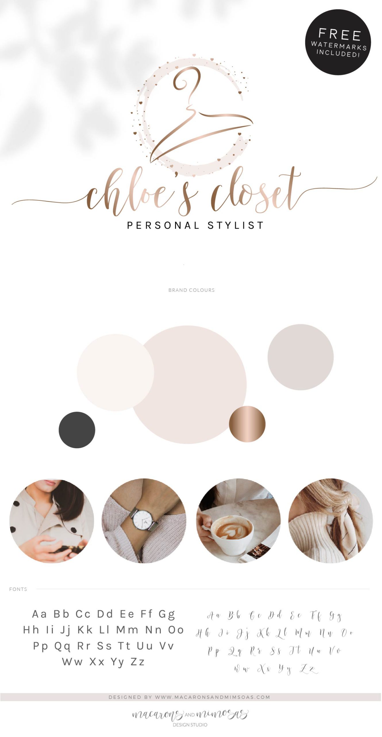 Chloe's Closet Logo Design • Macarons and Mimosas