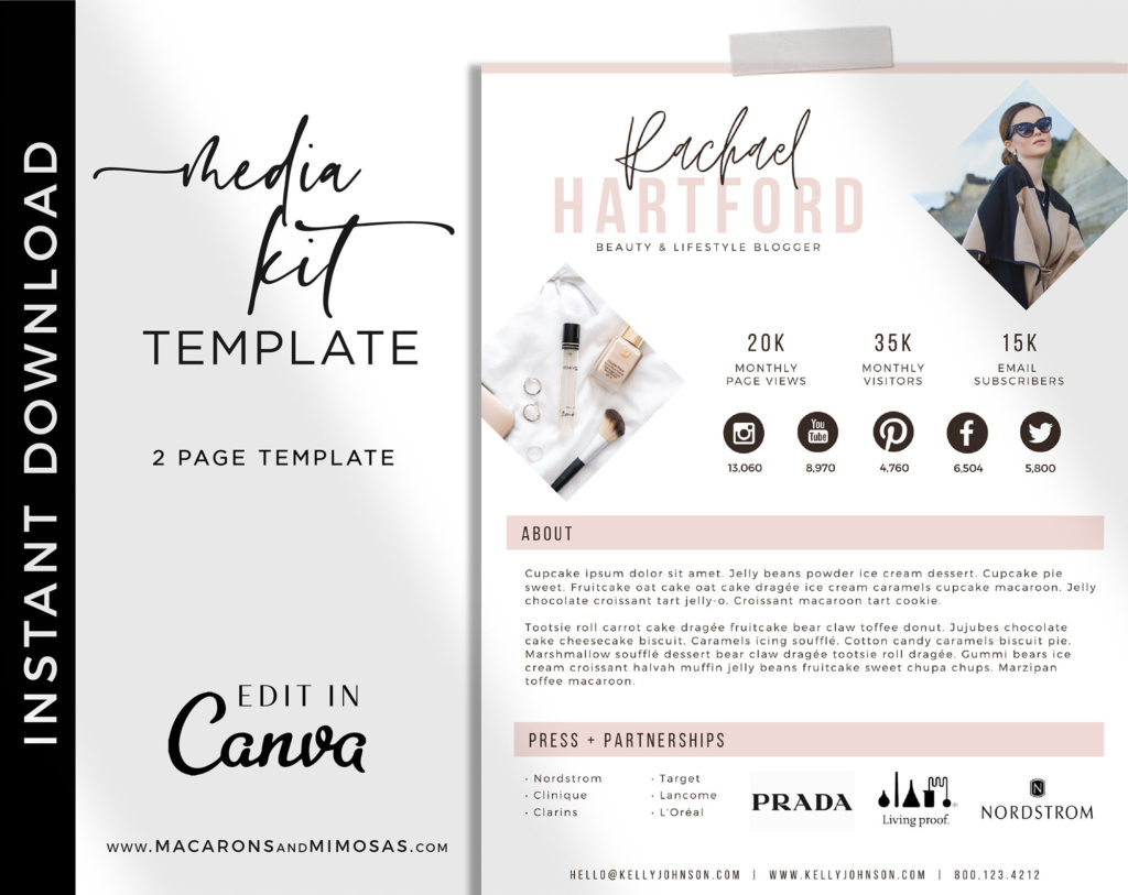 Lily // Media Kit Template • Macarons and Mimosas