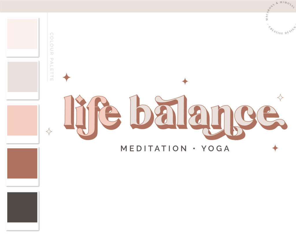 Boho Yoga Logo Design Semi Custom Brand • Macarons And Mimosas