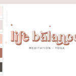 Boho Yoga Logo, Health Wellness Pilates Studio Branding Logo Design, Barre Logo Package, Star Logos Watermark, Fitness Training Brand