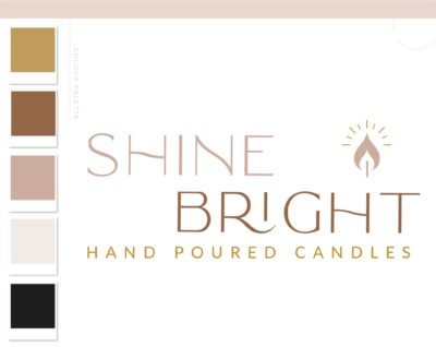 Candle Light Logo Design, Decor Wick Candle Boutique Logo Branding Package, Small business Brand Design, Healing Spiritual Flame logo