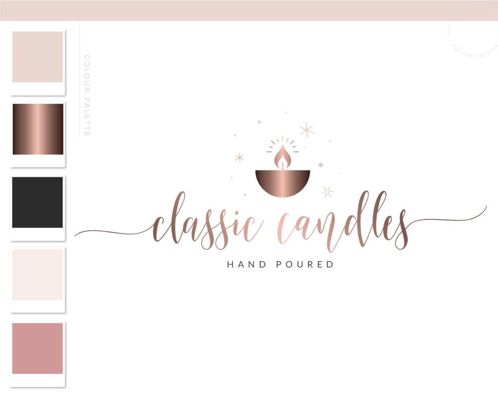 Classic Candles Logo Design • Macarons and Mimosas