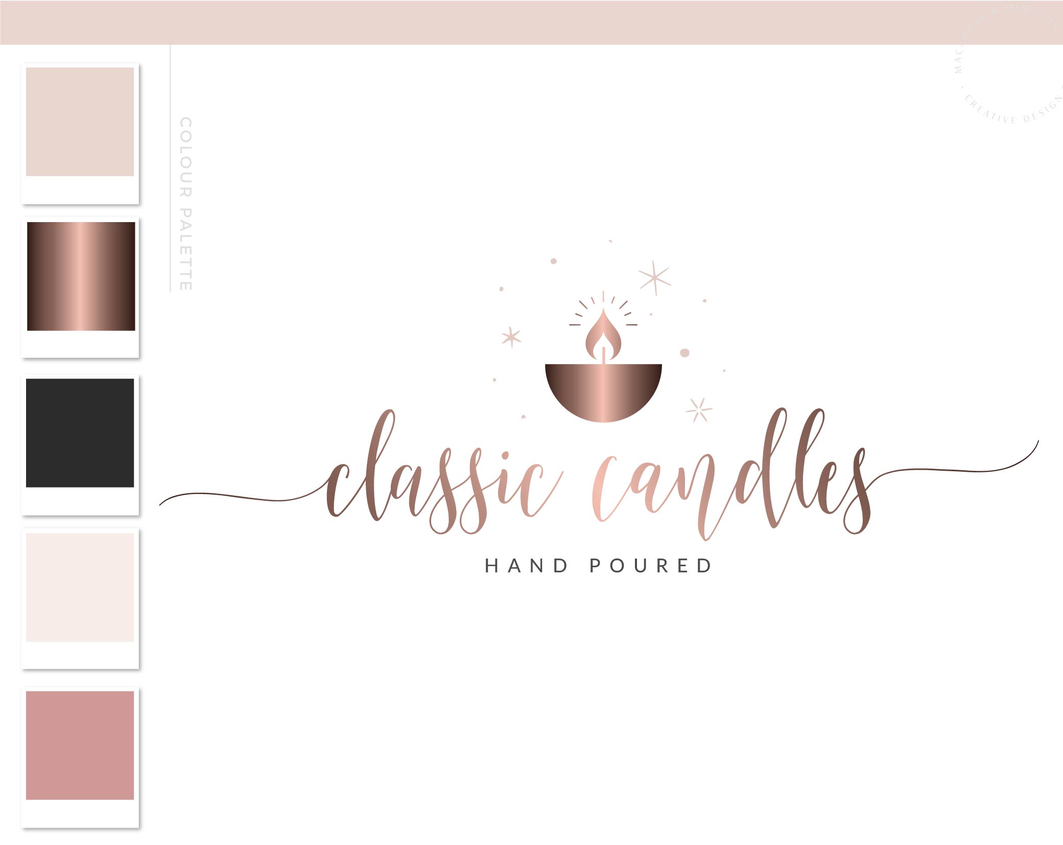 Classic Candles Logo Design Macarons And Mimosas