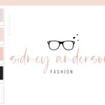 Sunglasses Logo, Eyeglasses with Heart Branding, Fashion Blogger Influencer Logo Branding Kit, Boutique Branding for Glasses Logo Watermark