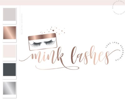 Lash Logo Design, Lash Technician Branding Kit for Beauty Salon Artists and Bloggers, Premade Mink Eyelash Case Logo Template for Brows