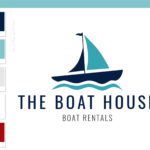 Nautical Sailing Logo, Boat and Fishing Rentals Marina logo, Vintage Anchor Ocean Brand Watermark, Boat Wheel Water Travel Agency Logo