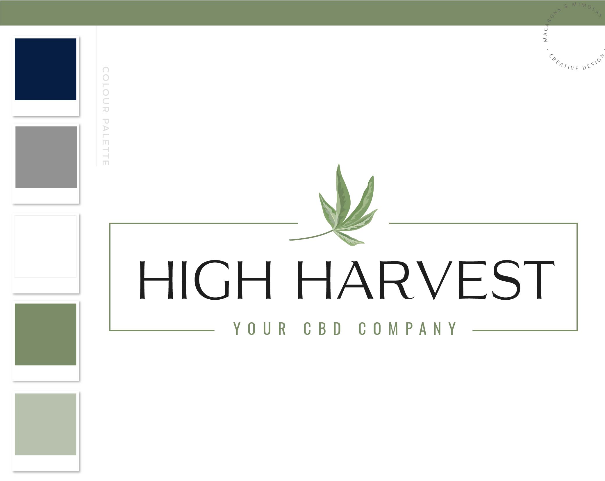 Cannabis Logo, Marijuana Dispensary Logo, Health Weed Logo, CBD Oil Logo, THC Logo Branding for Smoke Shop, Organic Nature Leaf Watermark