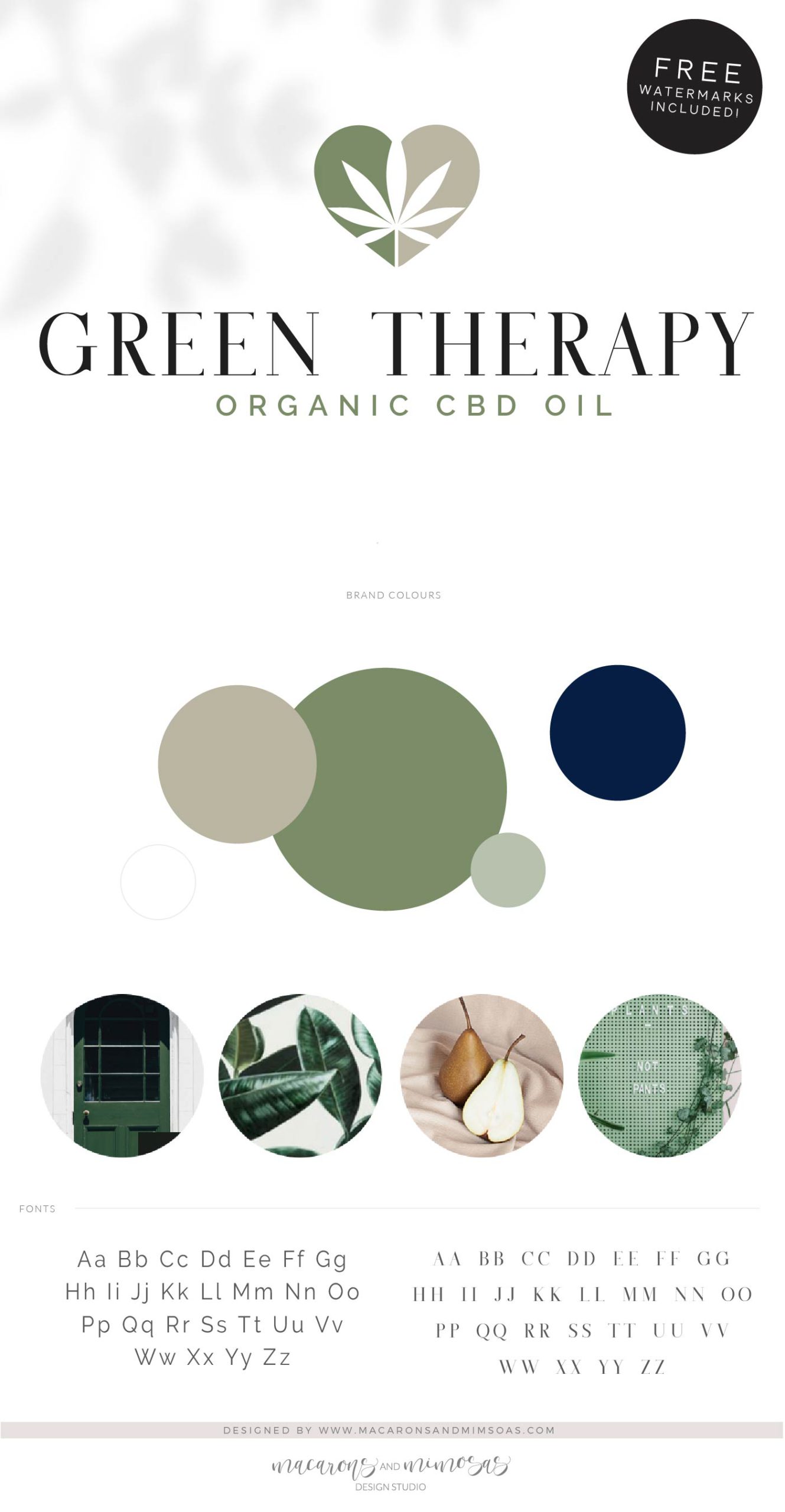 CBD Oil Logo, Cannabis Logo, Marijuana Dispensary Logo, Health Weed Logo, THC Logo Branding for Smoke Shop, Organic Nature Leaf Watermark