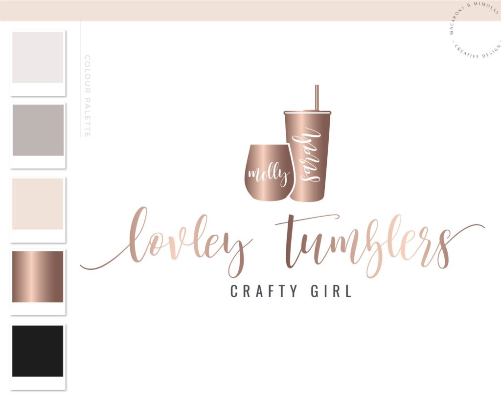 Floral Tumbler Logo - Girly Tumbler Business Logo - Instagram