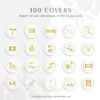 100 Real Estate Instagram Story Highlight Icons, Gold White IG Icons, Story Highlight Icons, IG Stories Post cover, social media icons