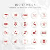 100 Real Estate Instagram Story Highlight Icons, Red Gold IG Icons, Story Highlight Icons, IG Stories cover, Keller Williams Realtor Icons