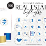 blue realtor Instagram highlights Icons, Gold Blue IG Icons, Story Highlight Icons, IG Stories Post cover, social media icons
