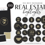 century 21 Instagram Covers100 Real Estate Instagram Story Highlights, Black Gold IG Icons, Story Highlight Icons, IG Stories Post cover