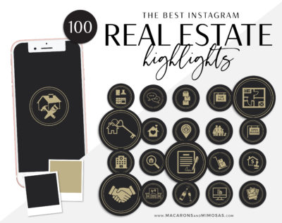 century 21 Instagram Covers100 Real Estate Instagram Story Highlights, Black Gold IG Icons, Story Highlight Icons, IG Stories Post cover