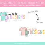 Arts and crafts logo templates for tumbler and t-shirt business. The perfect tumbler logo design to style your handmade small business!