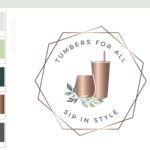 Tumbler Logo, Floral Travel Cup Wine Glass Mug Logo Design for Etsy Shop Branding, Premade Custom Tumbler Crafting, Traveling Handmade Logo