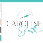 Botox Fillers Logo, Beauty Nurse Logo, Plastic Surgery Needle Syringe Logo, Cosmetic Esthetics Branding Kit, Skincare clinic Salon Logo