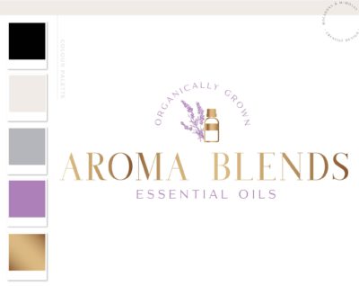 Lavender Essential Oil Logo, Premade Logo Design, Fragrance Oil with Bee Logo, Health Logo, EO doTerra Distributor Logo, Candle Floral Logo