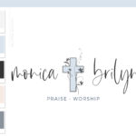 Religious Logo Design, Cross Logo with Bible Floral Vine Branding & Logo Watermark, Feminine Faith Worship Jesus Logo, Dove Logo for Church