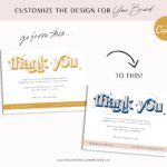 Boho Thank You Card Template, Customizable Packaging Insert Card, DIY Aesthetic Discount Coupon Thank You For Your Order just Add your Logo