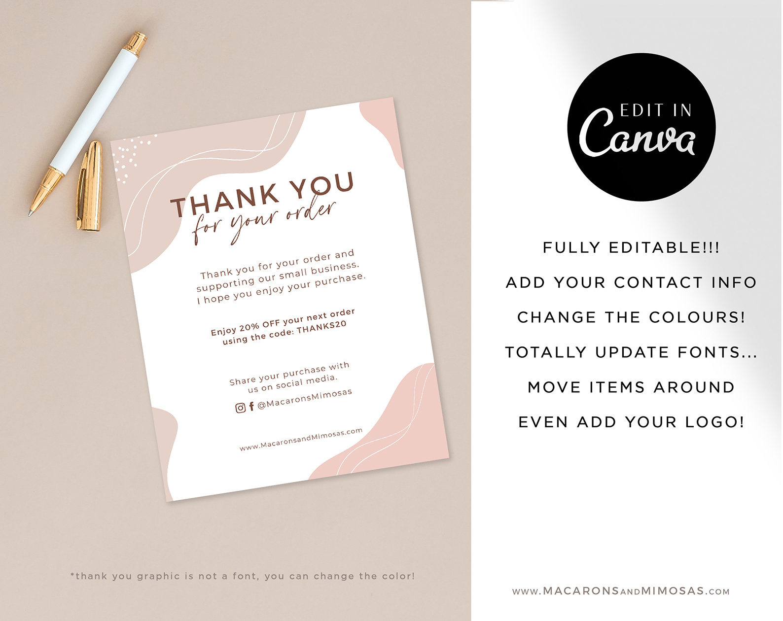 Adelaide // Thank You Cards Regarding Thank You Note Card Template