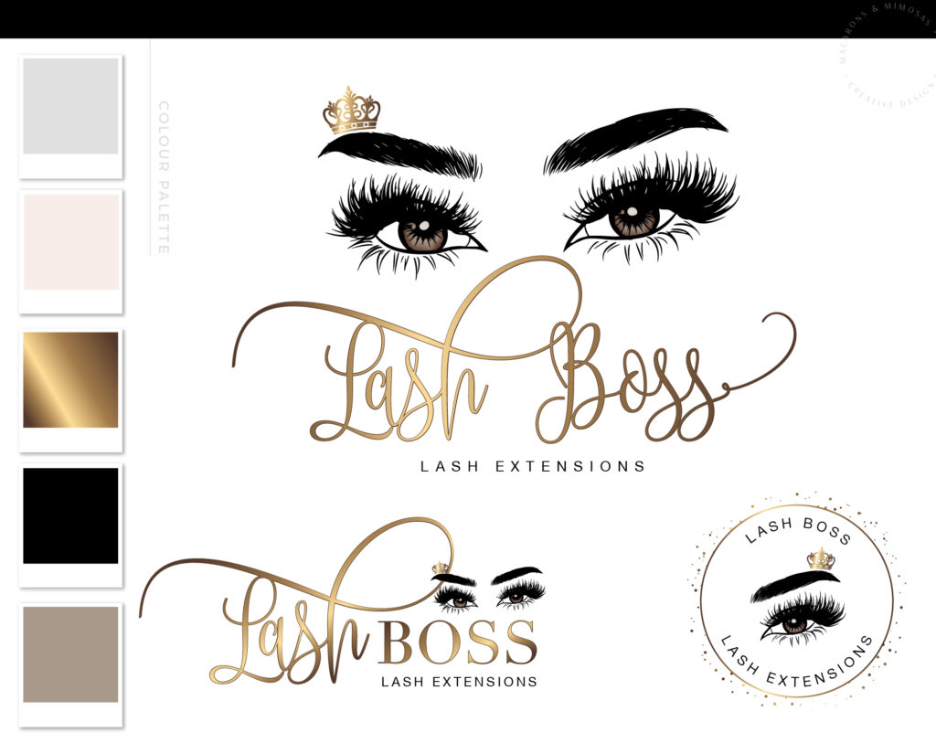 Tiara Lash Technician Logo Design • Macarons and Mimosas