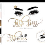 Tiara Lash Technician Logo Design, Eyelash Logo Design, Crown Eyelash Logo, Lash Logo Branding Kit, Salon Logo, Beauty Logo Template Set