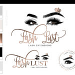 Crown Lash Beauty Logo Design, Makeup Artist Logo, Lash Extensions Logo, Tiara Beauty Logo, Business Logo for Eyelash Studio, Brow logo with Crown