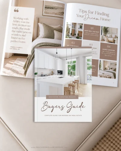 Real Estate Home Buyers Guide Template for Canva, Marketing Presentation Packet with Checklist and Questionnaire for Buying a House