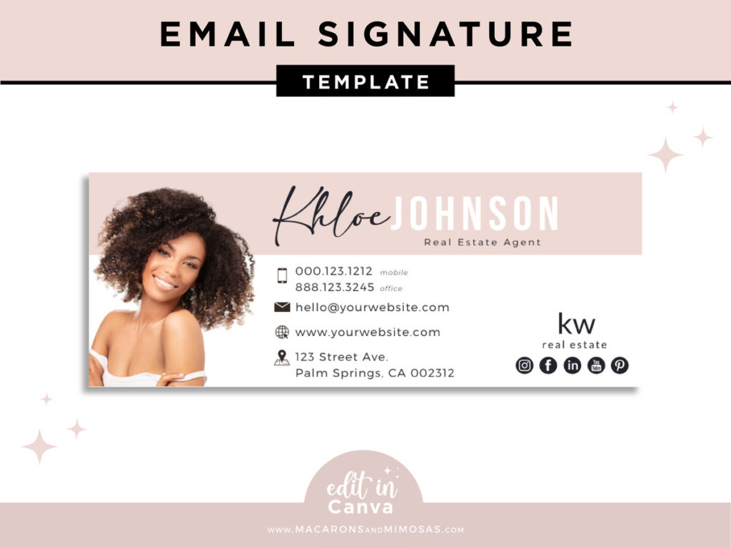 Elegant Email Signature Template • Macarons and Mimosas