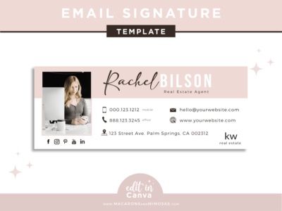 Professional Email Signature Template, Edit Image Email Signature, Realtor Real Estate Broker Email Signature, Elegant Email Signature