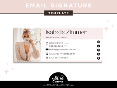 Pretty Pink Email Signature for Brand Ambassadors and Boutique