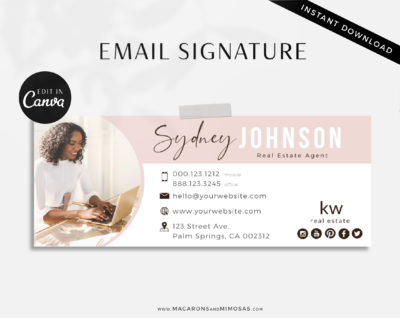 Elegant email signature design, Best Seller Photographer Marketing Tool, Professional Real Estate Picture Signature, Realtor Gmail Design