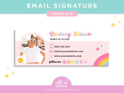 Email signature template with your company logo and name. Style your emails with a professional touch by adding a unique email signature design.