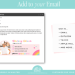 Email signature template with your company logo and name. Style your emails with a professional touch by adding a unique email signature design.