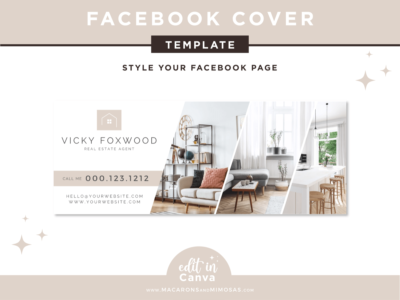 Real Estate Facebook Cover Template, Realtor Facebook Banner Design, Home Sale Interior Designer Facebook Banner Cover Photos