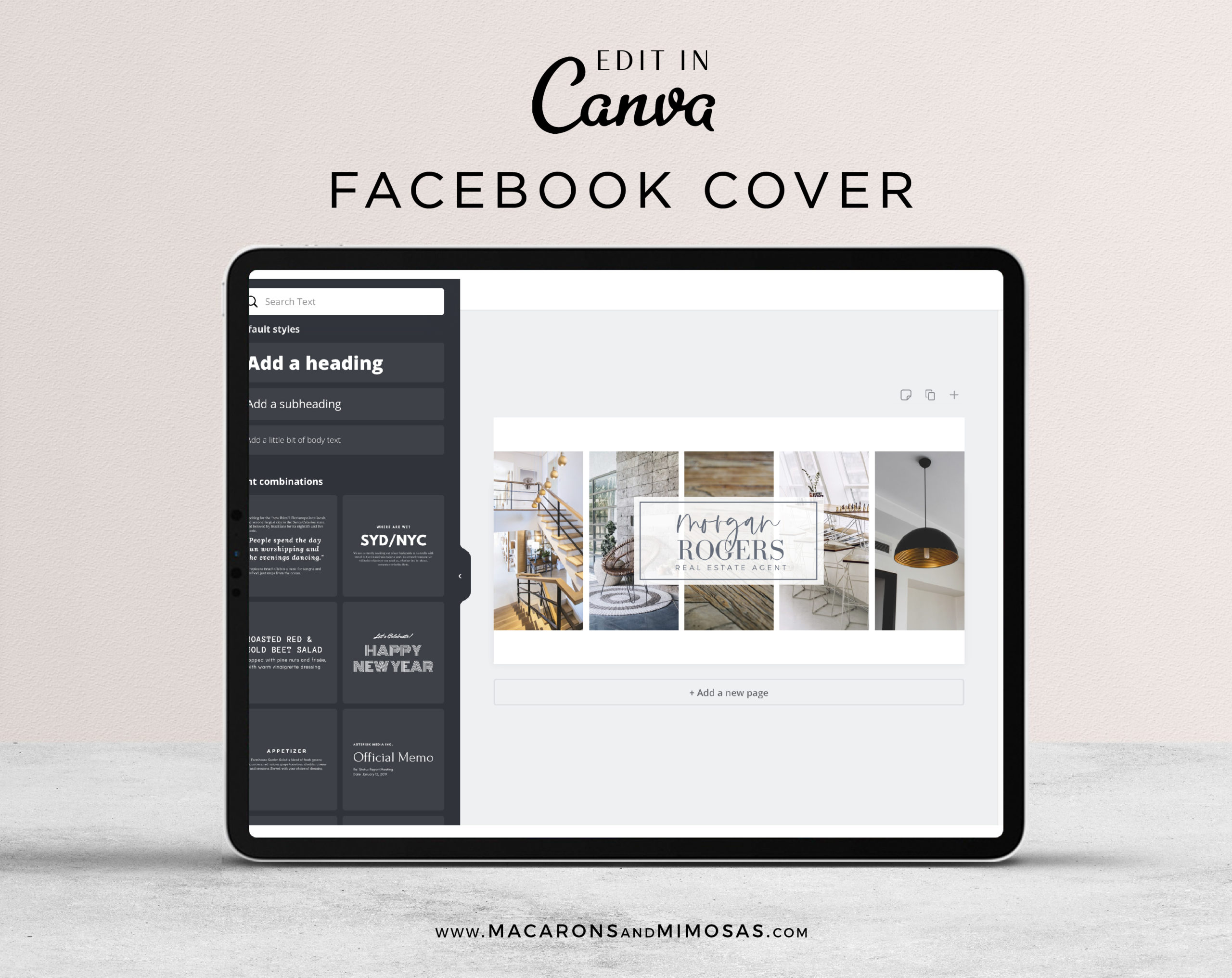 Canva Facebook Banner Template for Interior Designers, Realtor Facebook Banner Design, Photography and Real Estate Facebook Banner Photos