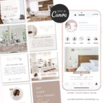 Neutral Real Estate Instagram Post Template editable in Canva Elevate your Instagram, and showcase your client's listings for your Realtor business!