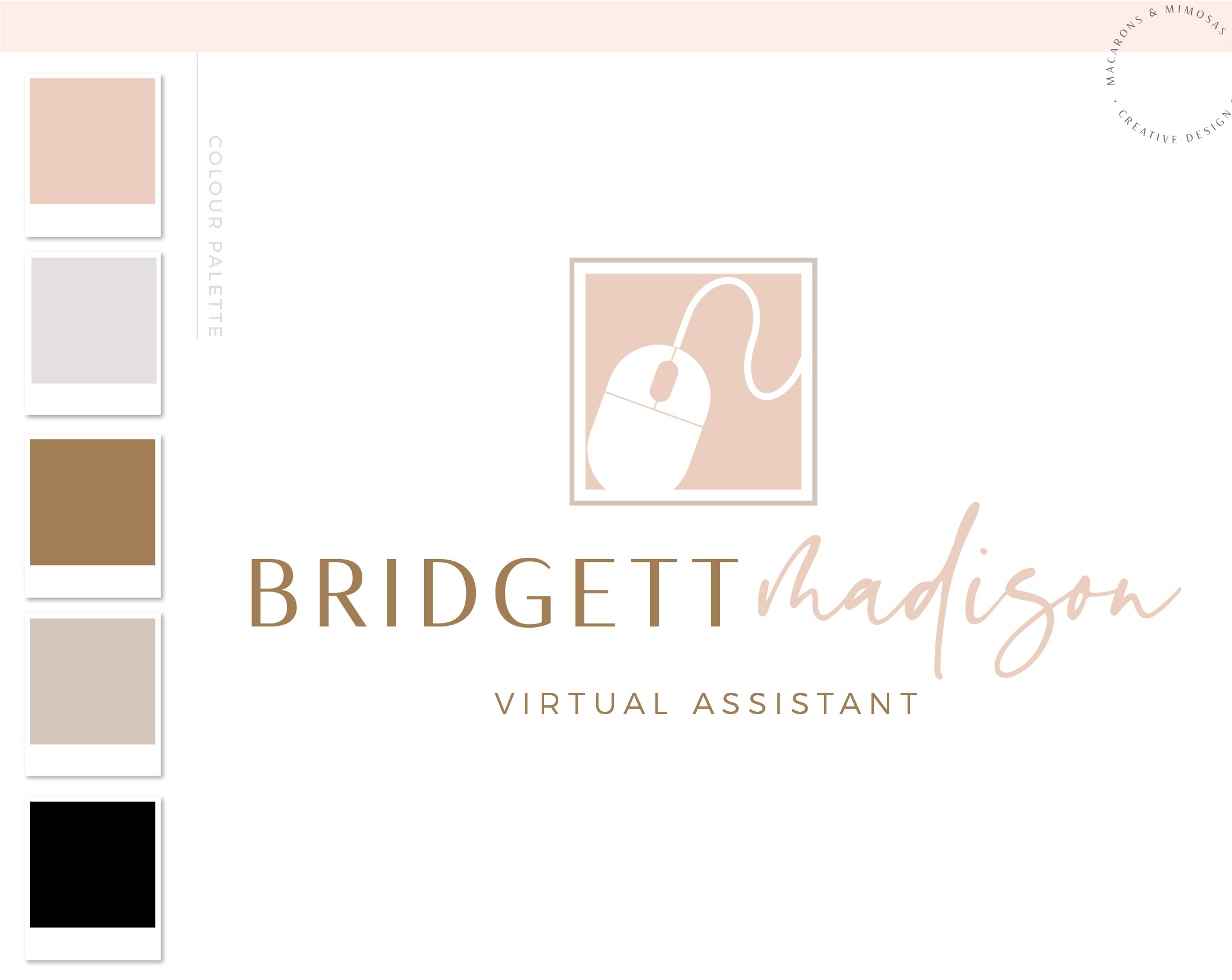 Virtual Assistant Logo Design, Accounting or Bookkeeping Logo with Trackball Mouse, Tax Prep & CPA Branding Kit, Copywriter Logo Design