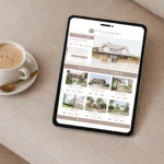 Boho inspired real estate flyer template for property marketing