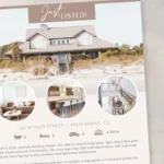 Modern real estate flyer template editable in Canva for property listings