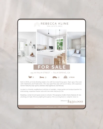 Clean and bright realtor flyer template for property listings