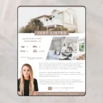 Luxury real estate just listed flyer template for property listings
