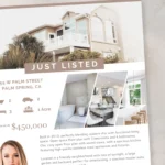 Luxury real estate just listed flyer template for property listings