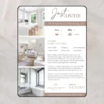 New listing marketing kit flyer template for real estate listings