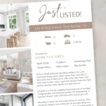New listing marketing kit flyer template for real estate listings