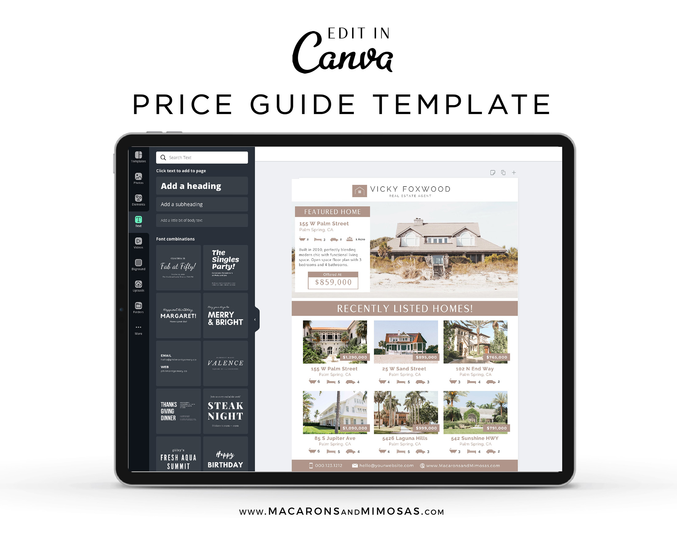 Editable Just listed flyer, Real Estate Flyer, Property Template for Realtor, Real Estate Agent Marketing Tools, Customize Canva Printable