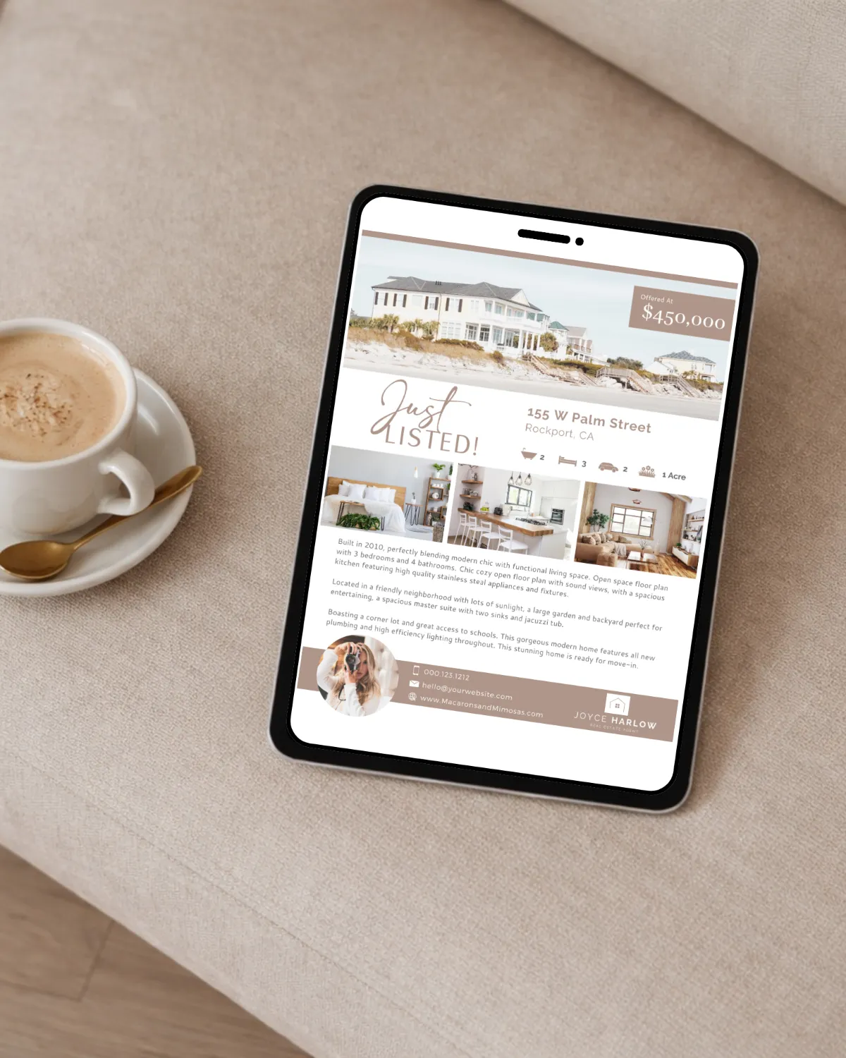 Editable Canva real estate marketing flyer template for realtors