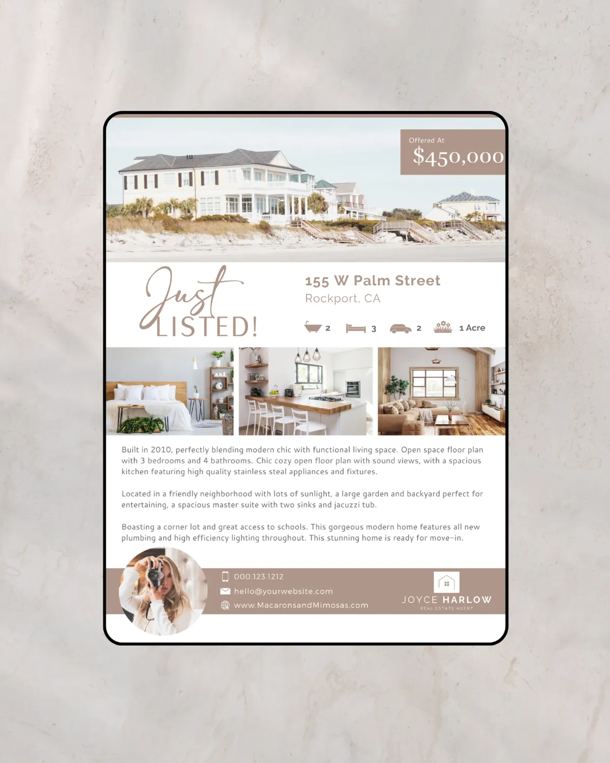 Real estate marketing template flyer design for property listings