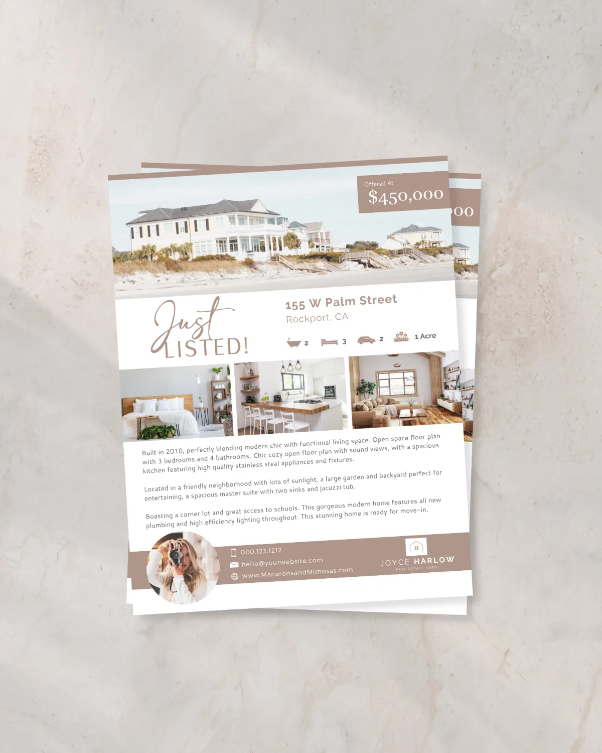 Modern real estate property marketing flyer template for home listings